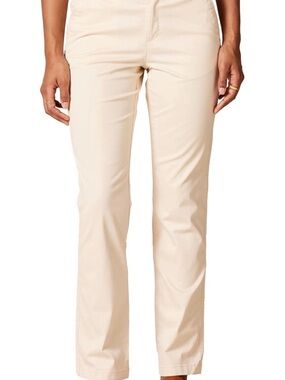 AMAZON ESSENTIALS Tan Slim Fit Straight Leg Mid Rise Stretch Twill Chino-Size 2